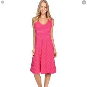 FIG Voyage Joe Pink Striped Fit Flare Travel Dress